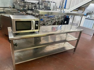 Mesa de trabajo con pase caliente 2 metros inox