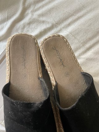 Sandalias Plataforma Esparto Negras