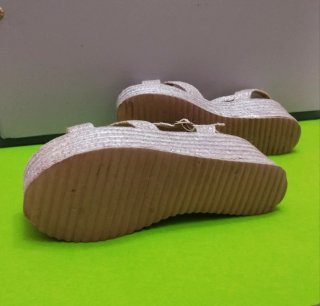 Sandalias Plataforma Plateadas Talla 39