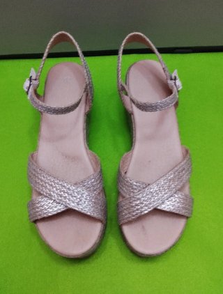 Sandalias Plataforma Plateadas Talla 39