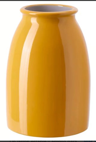 Jarrón de cerámica amarillo mostaza Ikea