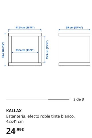 Estantería KALLAX Ikea Roble Tinte Blanco