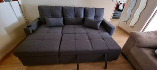 Sofá Chaiselongue Gris Tela