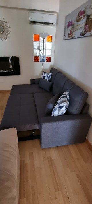 Sofá Chaiselongue Gris Tela
