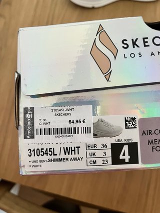 Zapatillas Skechers Blancas y Doradas Nuevas