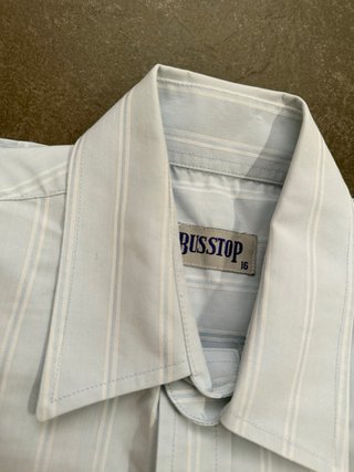 Camisa Busstop azul claro rayas manga larga