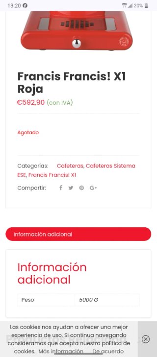 Cafetera Francis! Francis! Roja