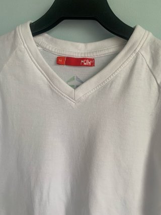 Camiseta POLER Blanca Talla M Detalles azules