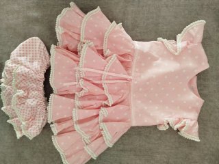 Traje de flamenca rosa con lunares para bebé 9-12m