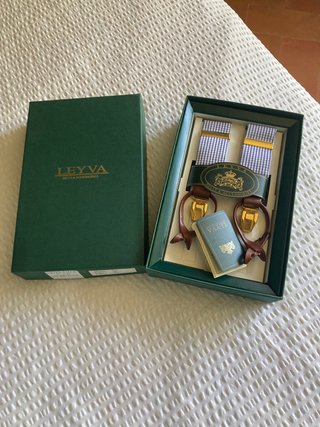 Tirantes LEYVA Hombre Cuadros Azul Marrón