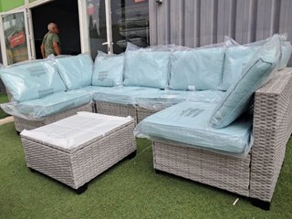 Conjunto modular de jardín gris y azul