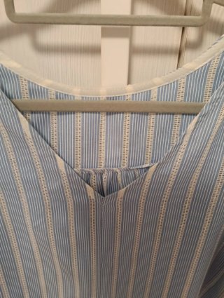 Camisa verano calada rayas azul y blanco