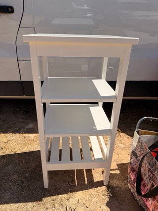 Mueble auxiliar madera blanco 3 estantes