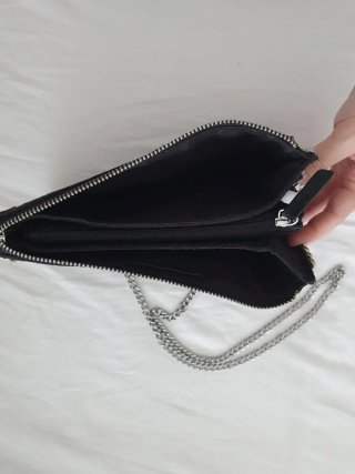 Bolso Negro Zara Cadena Metálica