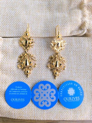 Collar y pendientes plata oro