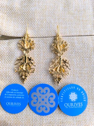 Collar y pendientes plata oro