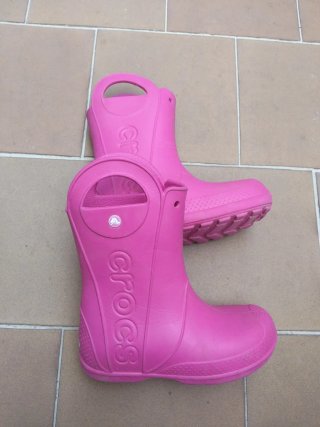 Botas de agua Crocs infantiles rosas