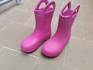 Botas de agua Crocs infantiles rosas