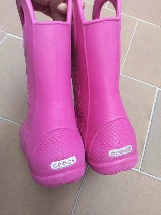 Botas de agua Crocs infantiles rosas