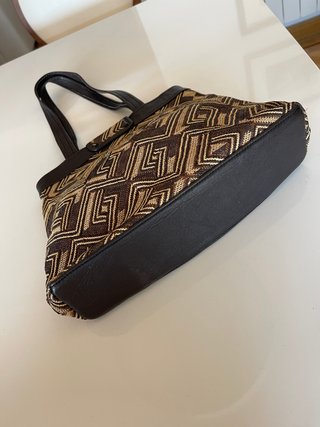 Bolso piel y rafia africana. Nuevo.