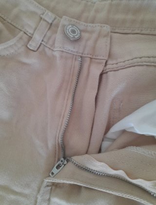 Pantalón ancho beige