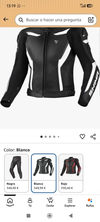 Chaqueta SHIMA de cuero para moto hombre.
