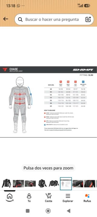 Chaqueta SHIMA de cuero para moto hombre.