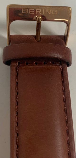 Reloj Bering Chapado Oro Piel Marrón