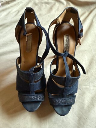 Sandalias de tacón azul