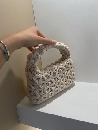 Borsa artigianale filato beige