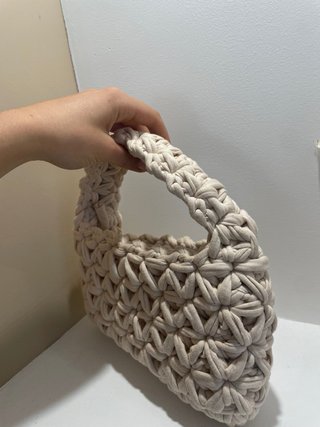 Borsa artigianale filato beige