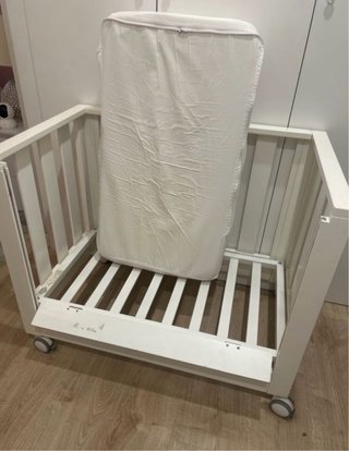 Mini cuna colecho blanca