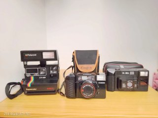 Lote 3 Cámaras Fotos Años 80: Polaroid y Canon
