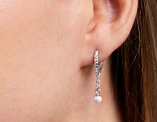 Pendientes plata y perlas