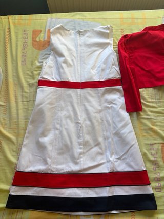 Vestido 2 Piezas Pilar Prieto Blanco y Rojo