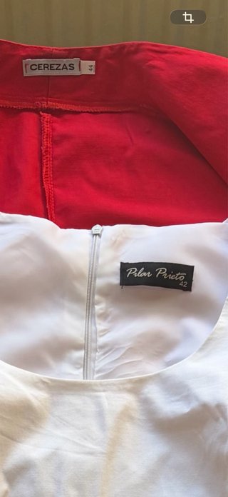 Vestido 2 Piezas Pilar Prieto Blanco y Rojo