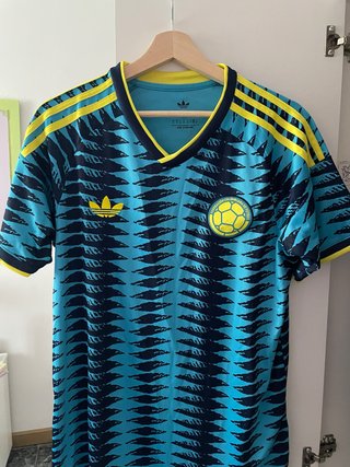 Camiseta Adidas Colombia Futbol Azul y Amarillo