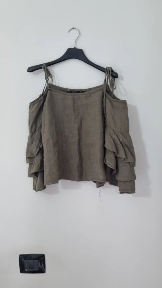 Top Zara verde oliva taglia S
