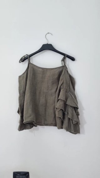Top Zara verde oliva taglia S