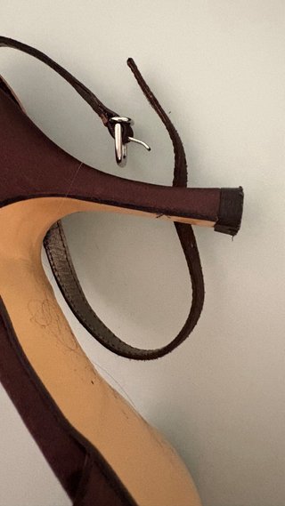 Zapatos de fiesta de raso marron calidad Cremades