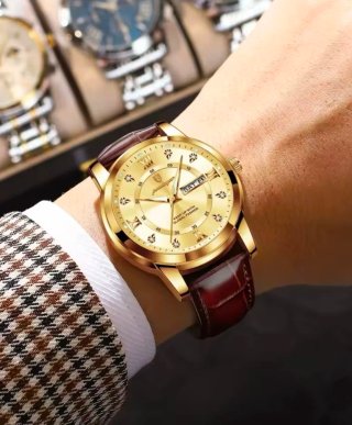 Reloj Poedagar Dorado y Marrón para Hombre