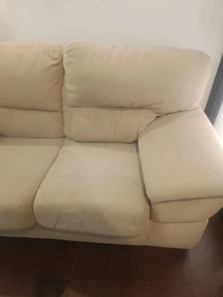 Sofá beige de tela