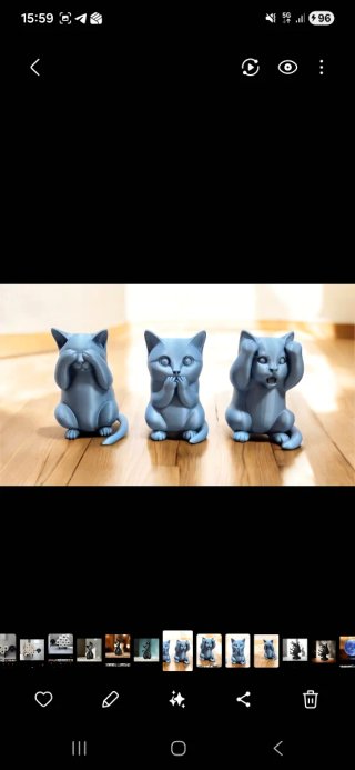 Set 3 Gatti Non vedo, non sento, non parlo statua