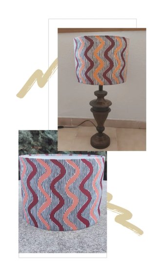 Pantalla de lámpara con tela africana