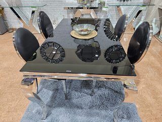 Mesa de Cristal Templado de 160cm + 4 Sillas