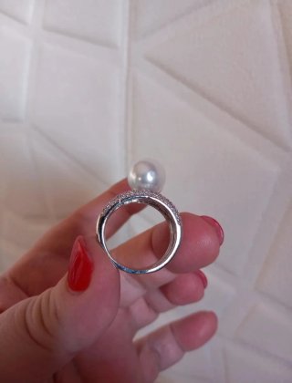 Anello fantasia perla e zirconi