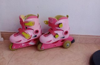 Patines en línea rosas para niña talla 26-28