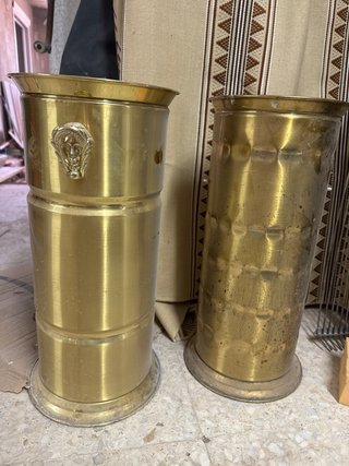 Paragüeros dorados de metal