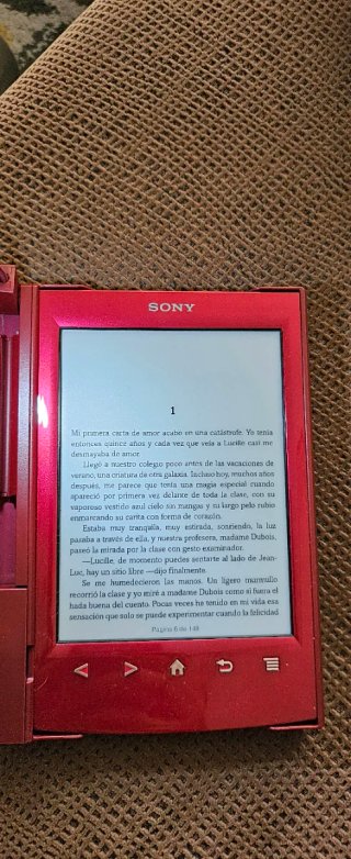 Libro electrónico Sony Rojo+Funda roja con luz