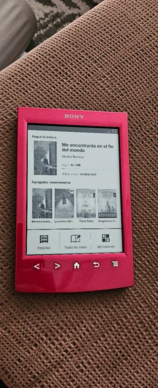 Libro electrónico Sony Rojo+Funda roja con luz